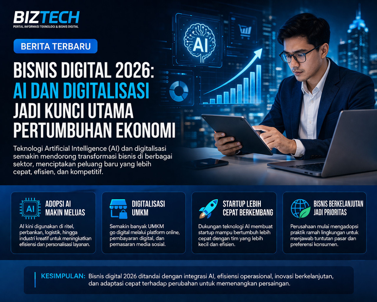 Bisnis Digital 2026 AI dan Digitalisasi Jadi Kunci Utama Pertumbuhan Ekonomi